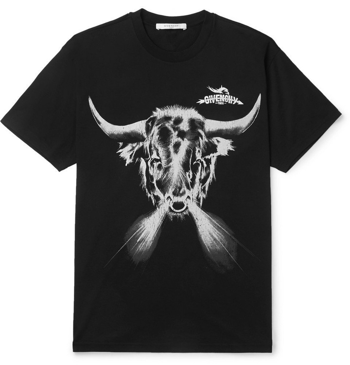 Photo: Givenchy - Oversized Printed Cotton-Jersey T-Shirt - Men - Black