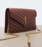 Saint Laurent Cassandre matelassé leather wallet on chain