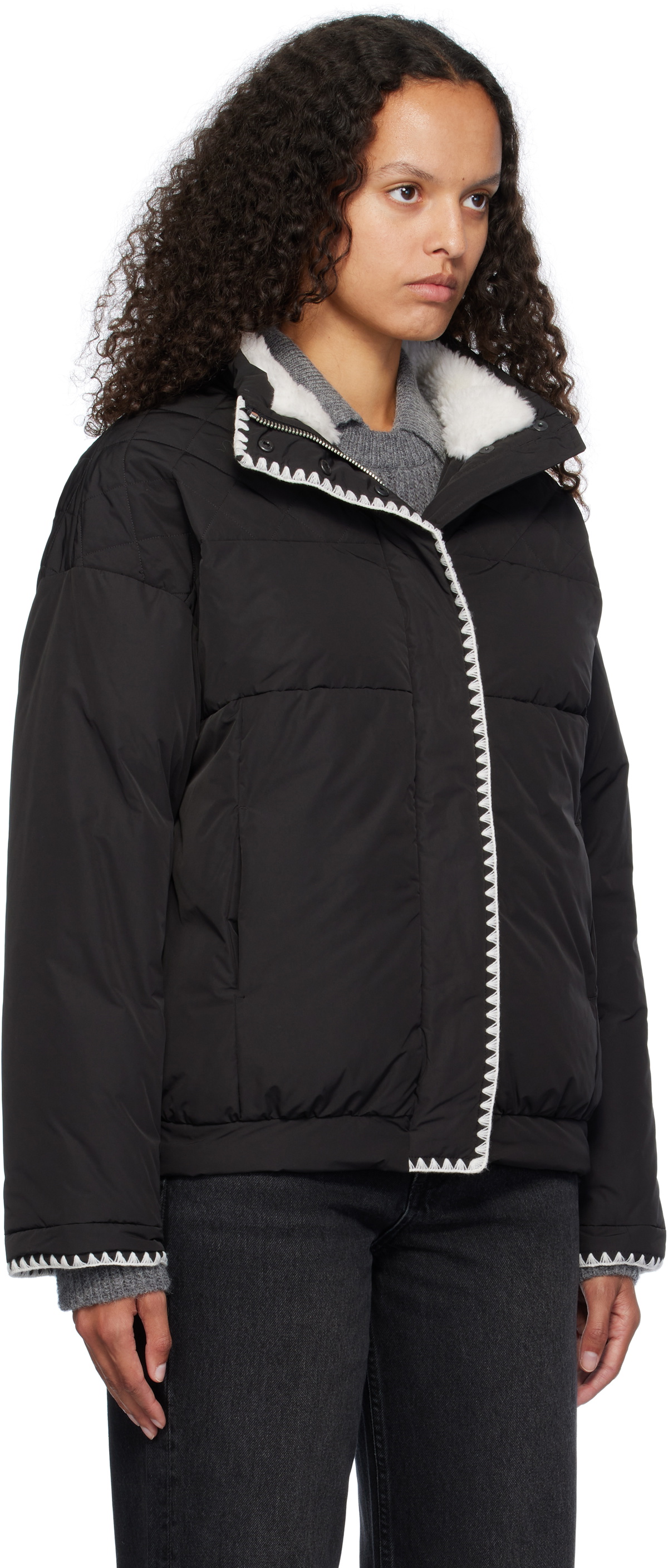 rag & bone Black Ingrid Puffer Down Jacket