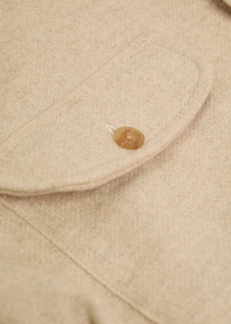 Wax London Lomond Wool-blend Overshirt Ecru