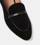 Malone Souliers Bruni leather-trimmed suede loafers