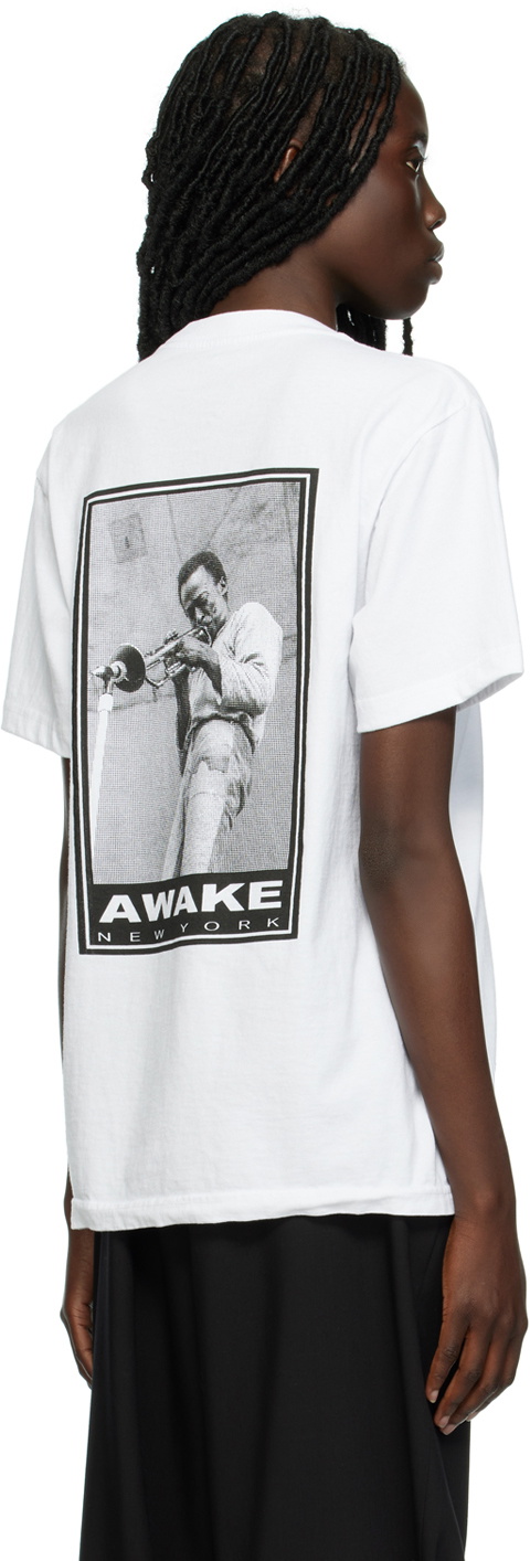 Awake NY White Printed Miles Davis T-Shirt