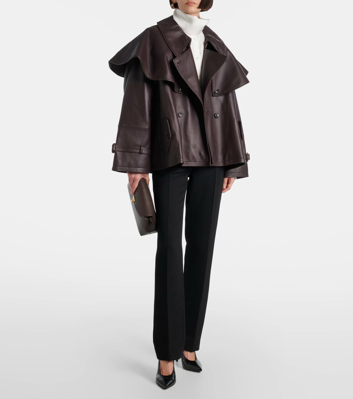 Altuzarra Tim caped leather jacket Altuzarra