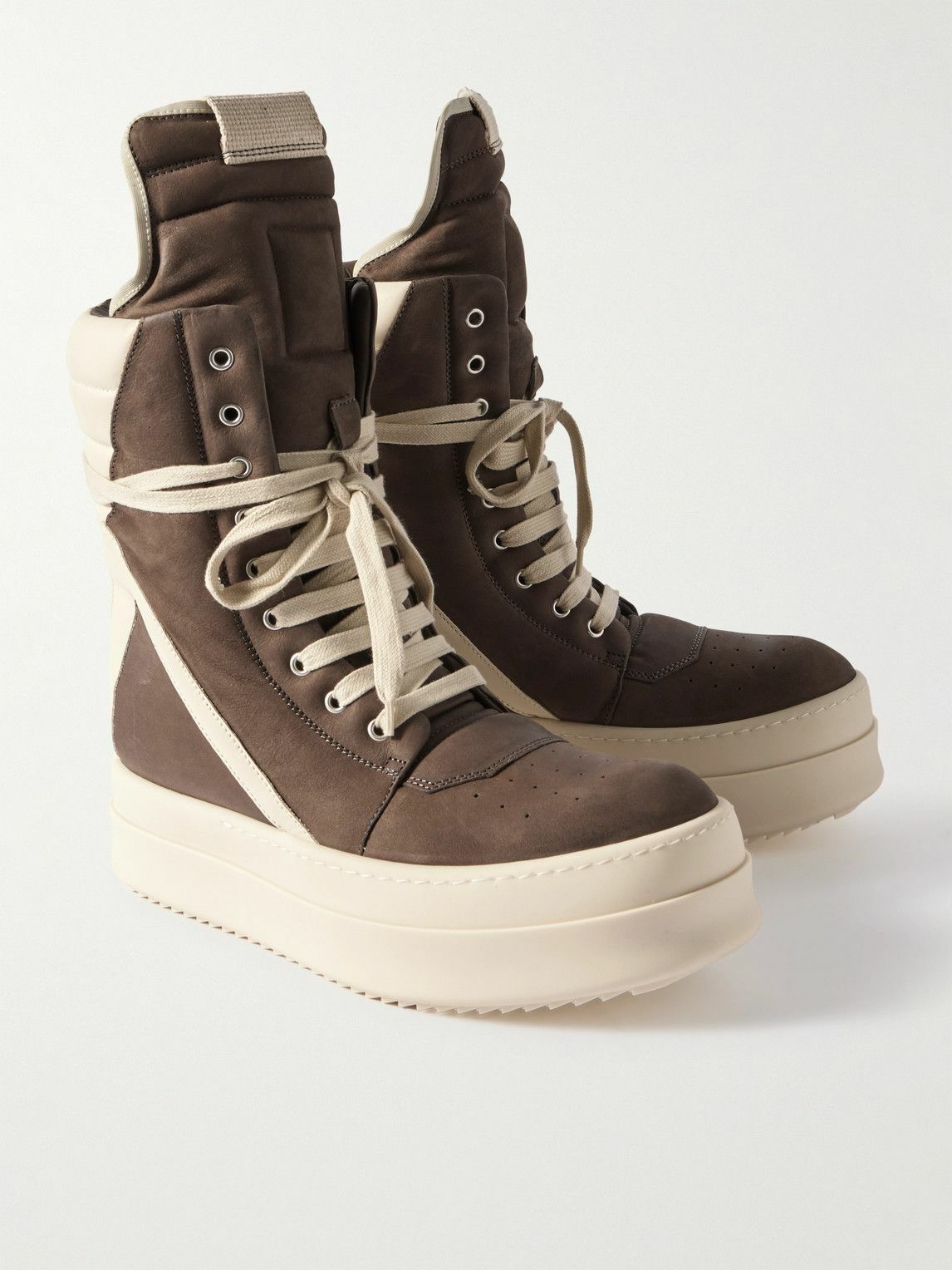 rick owens mega geobasket 専用 RICK OWENS Mega Geobasket Leather High-Top Sneakers for Men | MR