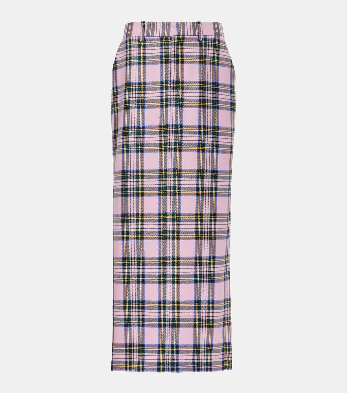 Area Plaid wool midi skirt