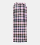 Area Plaid wool midi skirt