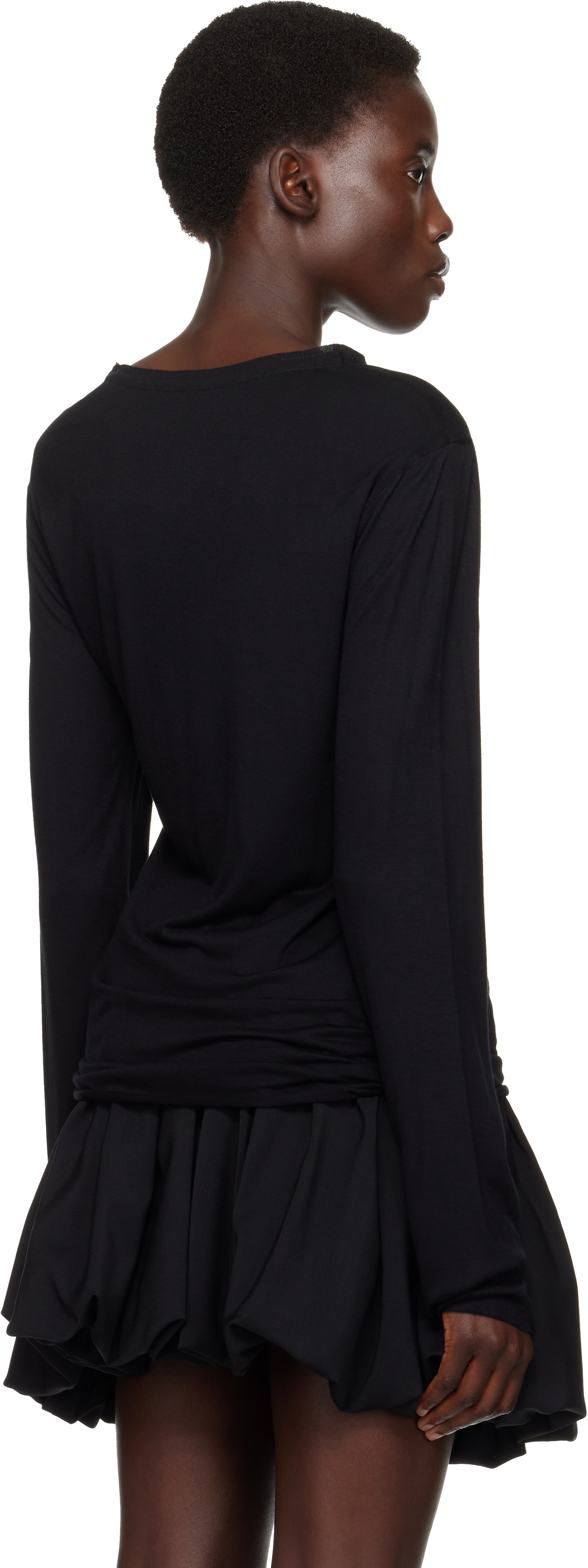 AARON ESH Black Satin Trim T-shirt