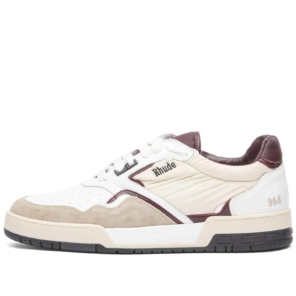 Rhude Racing Tree Rhude Men's Racing Sneakers in White/Maroon/Beige Rhude