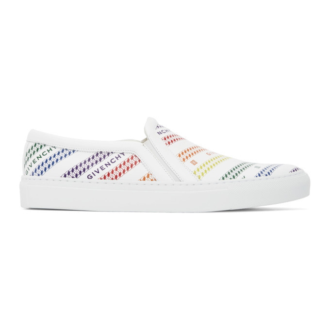 Photo: Givenchy White Rainbow Chain Urban Slip-On Sneakers