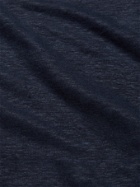 CARUSO - Slim-Fit Linen Polo Shirt - Blue