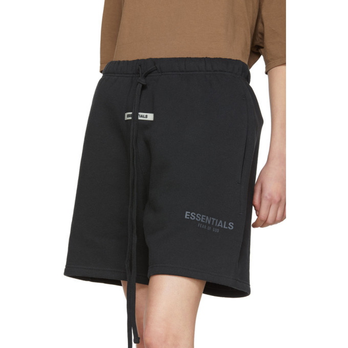 Essentials Black Fleece Shorts Essentials