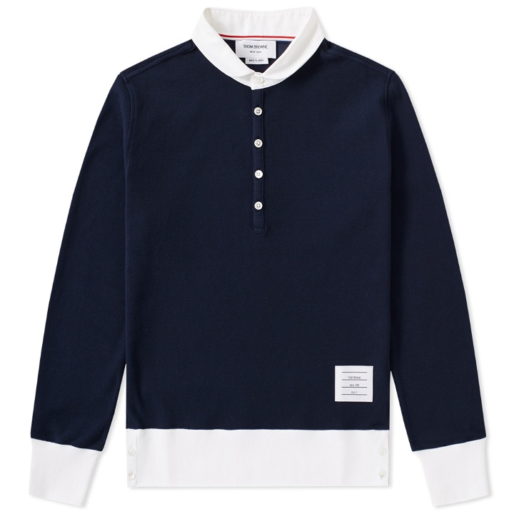 Photo: Thom Browne Long Sleeve Classic Pique Polo