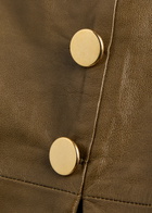 Skiim Lucy Leather Midi Skirt Khaki