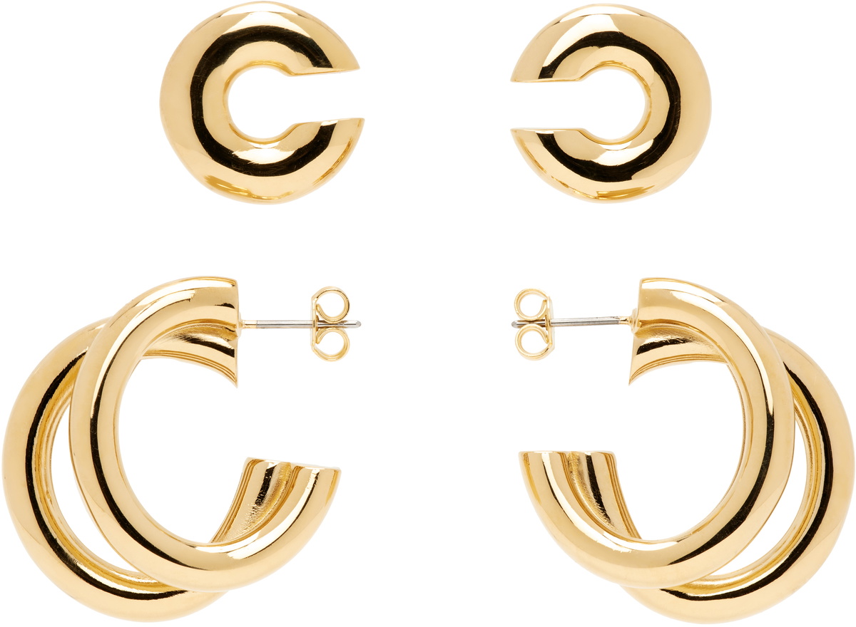 Rabanne Silver & Gold Eight Chunky Earrings Paco Rabanne