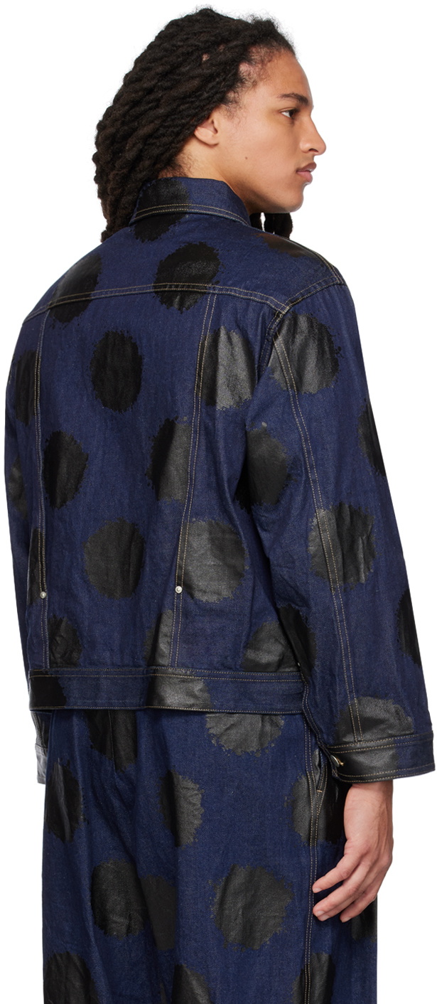 Y's Indigo Printed Denim Jacket