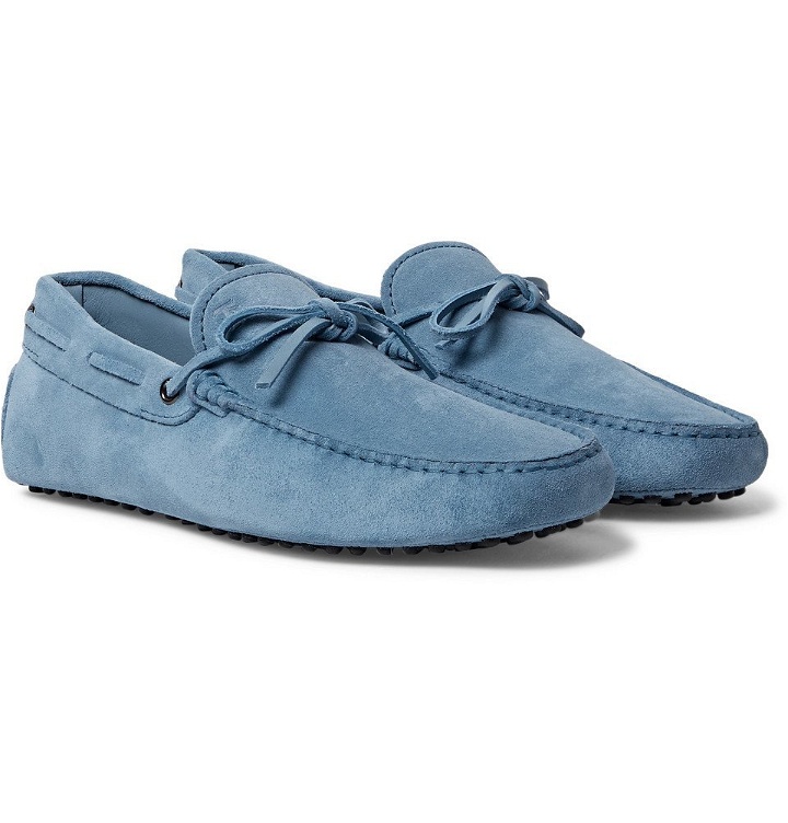 Photo: Tod's - Gommino Suede Driving Shoes - Men - Light blue