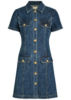 Alice + Olivia Jamie Collared Denim Mini Shirt Dress