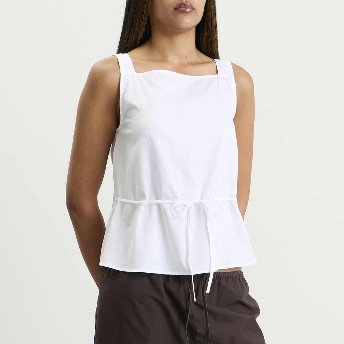 LESET Women's Yoko Drawstring Tank Top in White