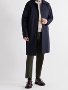 OFFICINE GÉNÉRALE - Thibaud Tech Wool-Blend Hooded Trench Coat - Blue