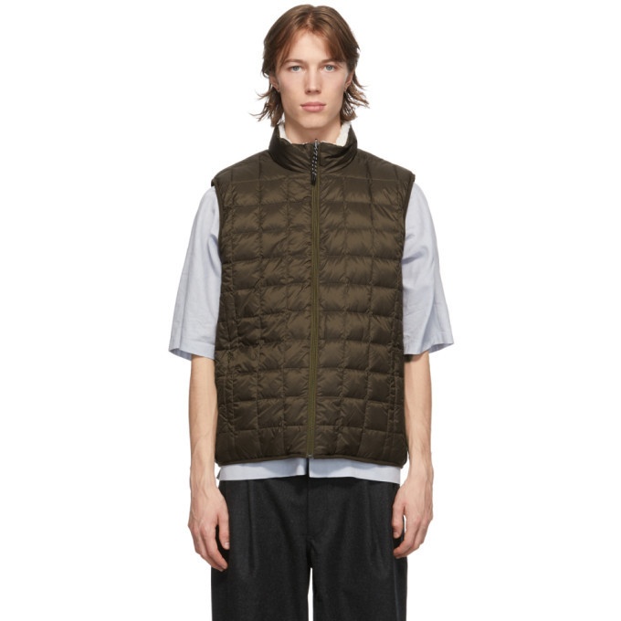 Photo: Taion Extra Reversible Brown Down Mountain Vest