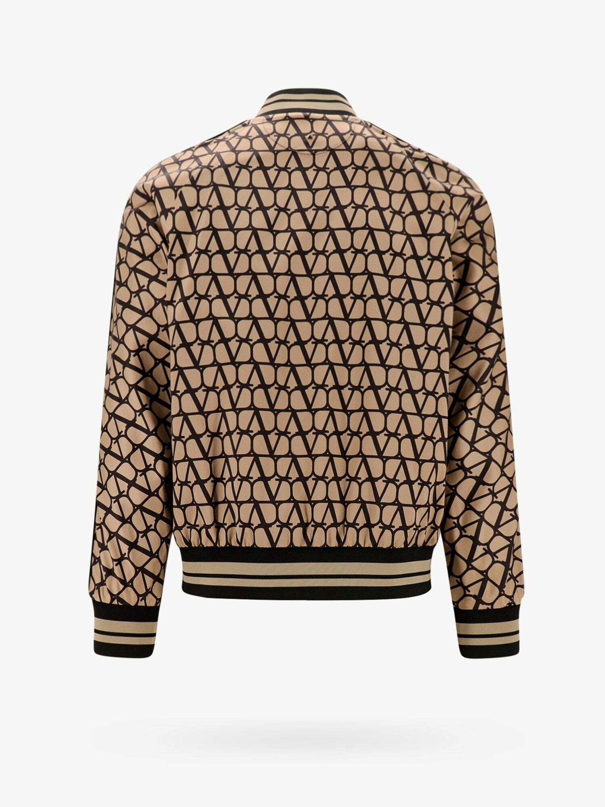 Viscose Bomber Jacket With Toile Iconographe Print for Man in Beige/black