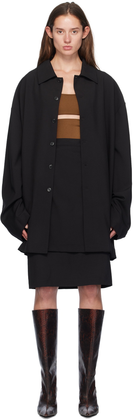 MARIE ADAM-LEENAERDT Black 'Jacket Skirt' Midi Dress