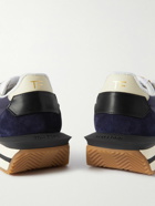 TOM FORD - James Rubber-Trimmed Suede, Nylon and Leather Sneakers - Blue