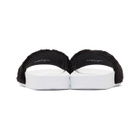 Baja East Black and White Fila Edition Shearling Drifter Slides