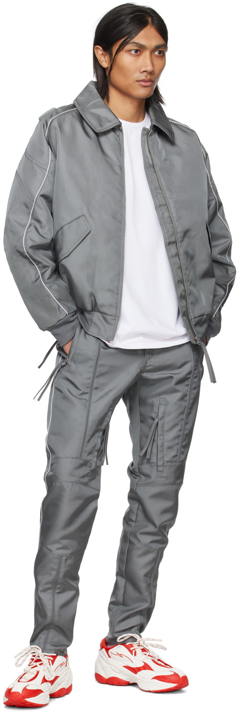KANGHYUK Gray Lock Stitched Trousers