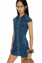 Diesel Denim shirt dress with full zip - Dresses Womens in Blue