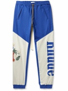 Rhude - Flight Logo-Print Cotton-Twill Sweatpants - Blue