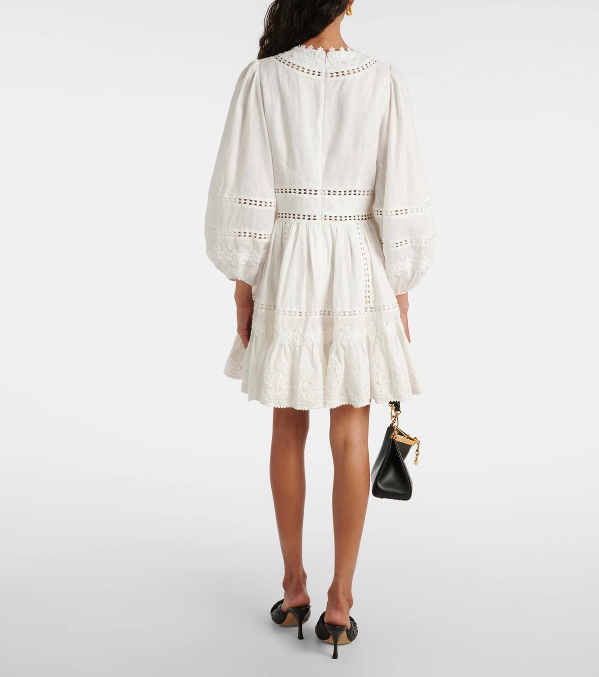 Zimmermann★ジマーマン ポップラップミニドレス Zimmermann Pop lace-trimmed linen minidress Zimmermann