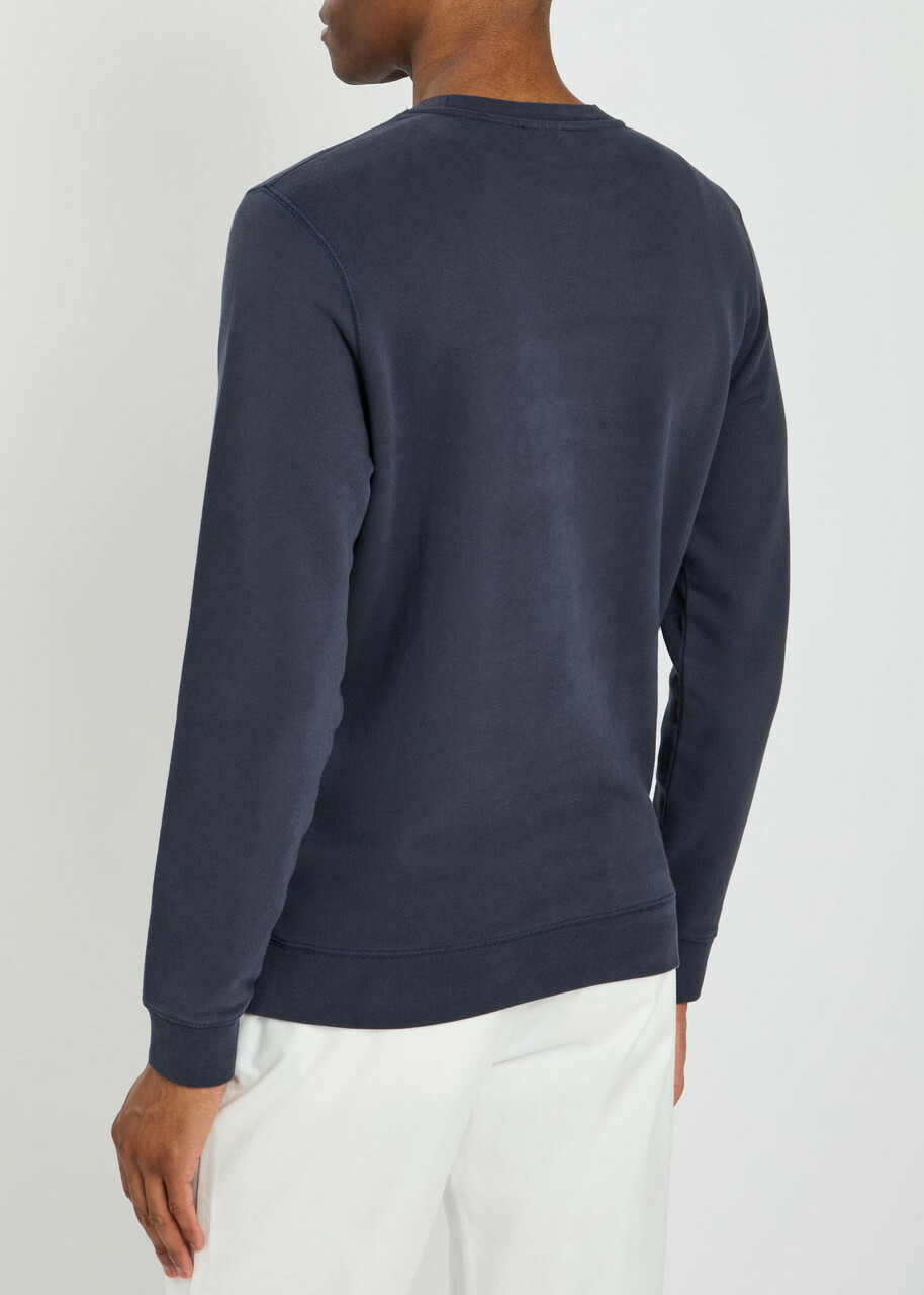 Sunspel Crew-neck Cotton Sweatshirt Navy