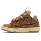 Lanvin Brown Faux-Raffia Curb Sneakers