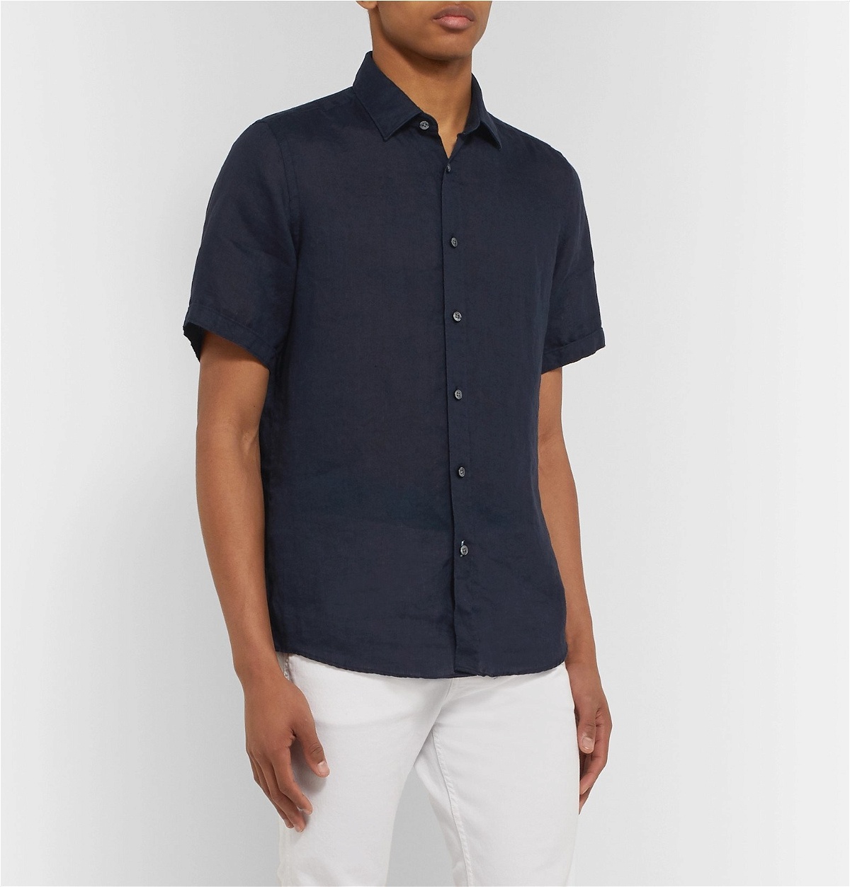 pasta Seaside Respond hugo boss linen shirt navy blue Colonial Lima Try out