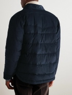 Valstar - Matt Quilted Cotton-Corduroy Down Shirt Jacket - Blue