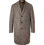 Canali - Wool-Blend Herringbone Overcoat - Brown