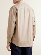 Purdey - Cutaway-Collar Wool and Cashmere-Blend Shirt - Neutrals