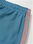 KAPITAL - Flared Striped Tech-Jersey Track Pants - Blue