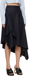 JW Anderson Navy Asymmetric Midi Skirt