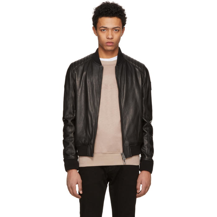 Photo: Belstaff Black Leather Pershall Jacket