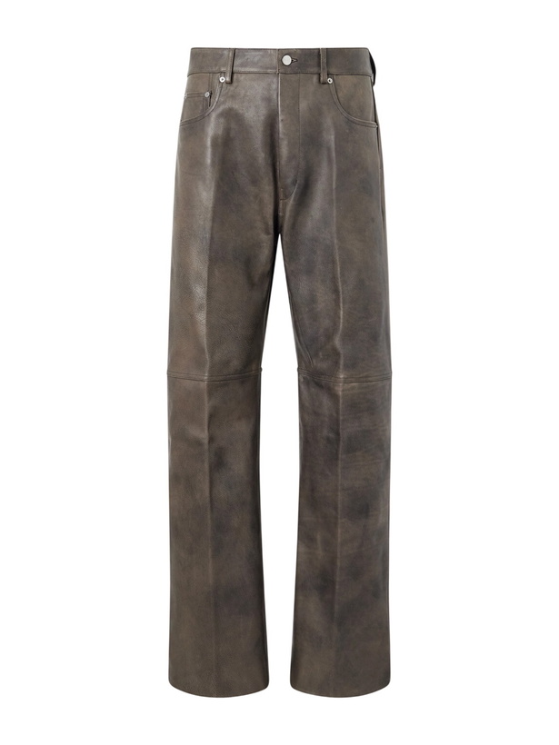 Photo: Rick Owens - Geth Wide-Leg Leather Trousers - Brown