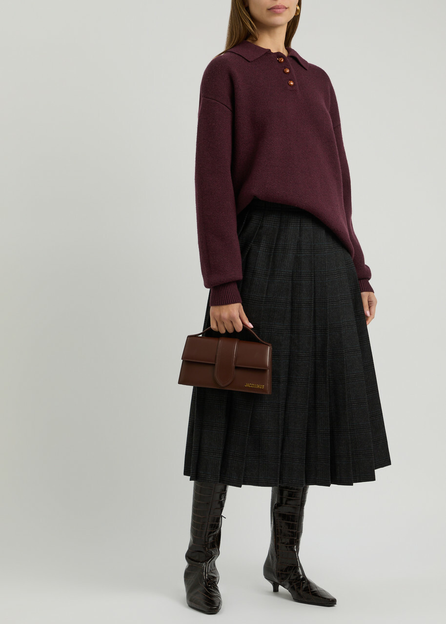 Remain BY Birger Christensen Wool Polo Jumper Dark Red