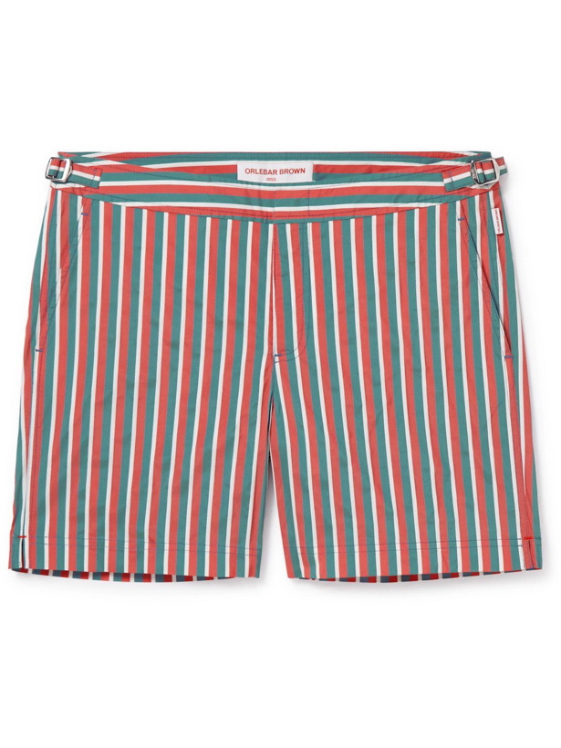 Photo: Orlebar Brown - Bulldog Straight-Leg Mid-Length Cotton-Blend Swim Shorts - Red