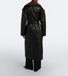The Frankie Shop Edra shearling-trimmed wrap coat