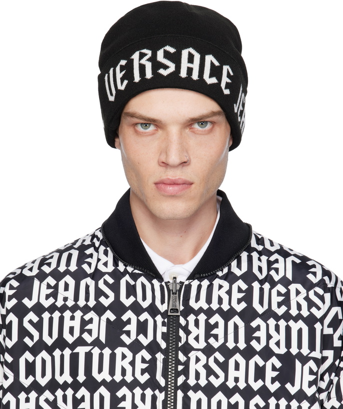 Photo: Versace Jeans Couture Black Macrologo Beanie