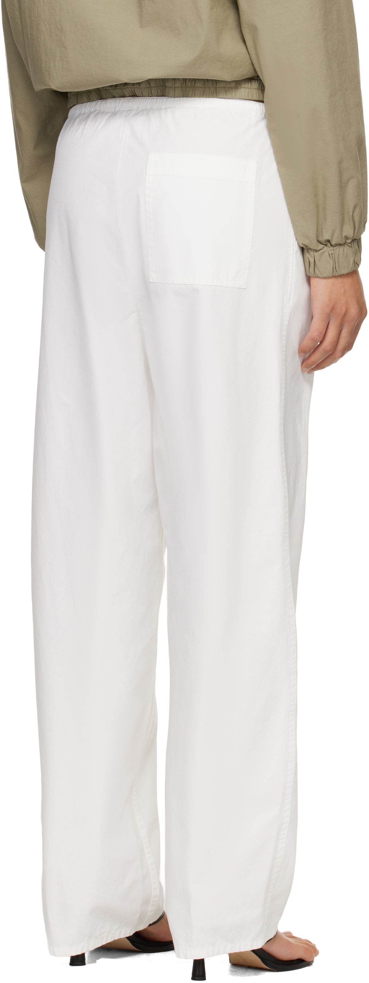 Nothing Written White Lazy Cotton Drawstring Lounge Pants