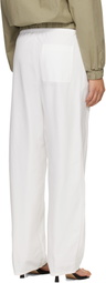 Nothing Written White Lazy Cotton Drawstring Lounge Pants