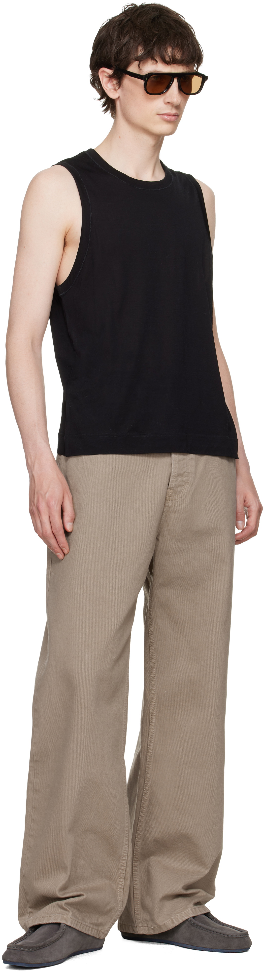 AMI Paris Black 'Ami de Coeur' Classic Fit Tank Top