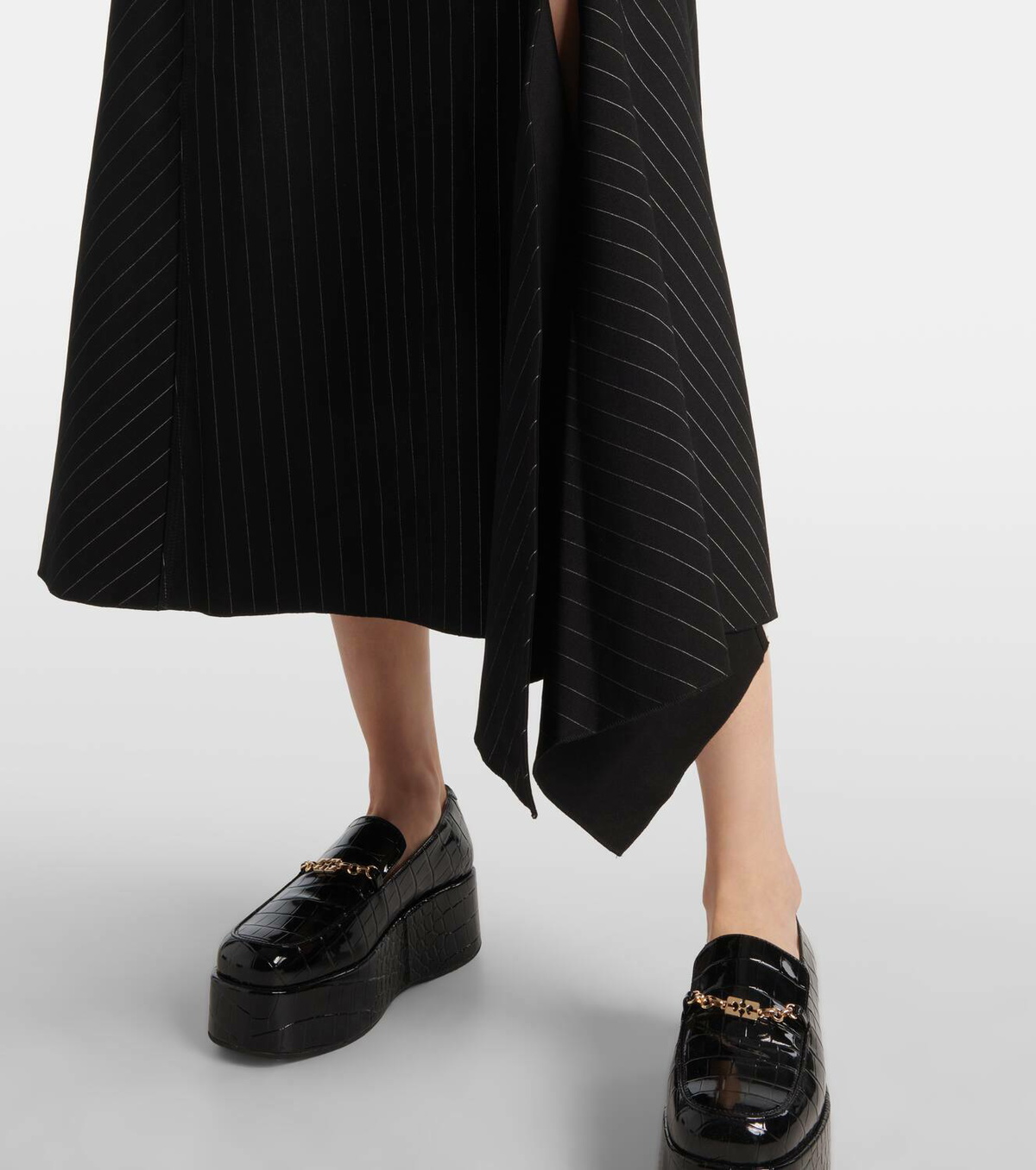 ganni pinstripe ruched dress Ganni Pinstripe Stretch Mini Dress In Phantom